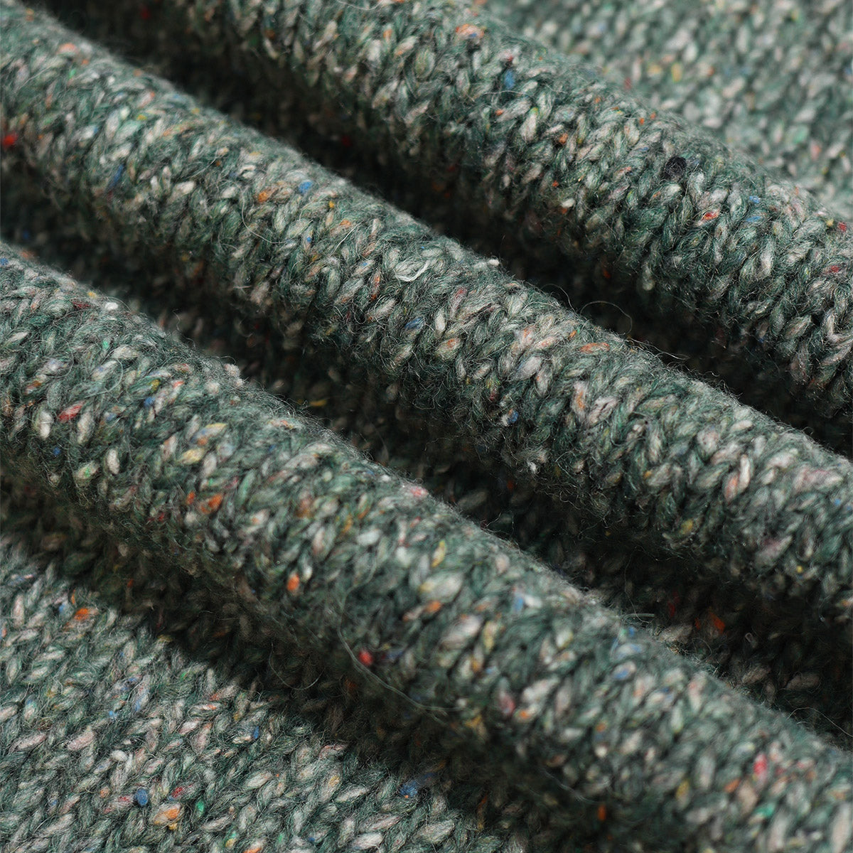 Bayer Roll Neck Wool Sweater - Green/Multi Fleck