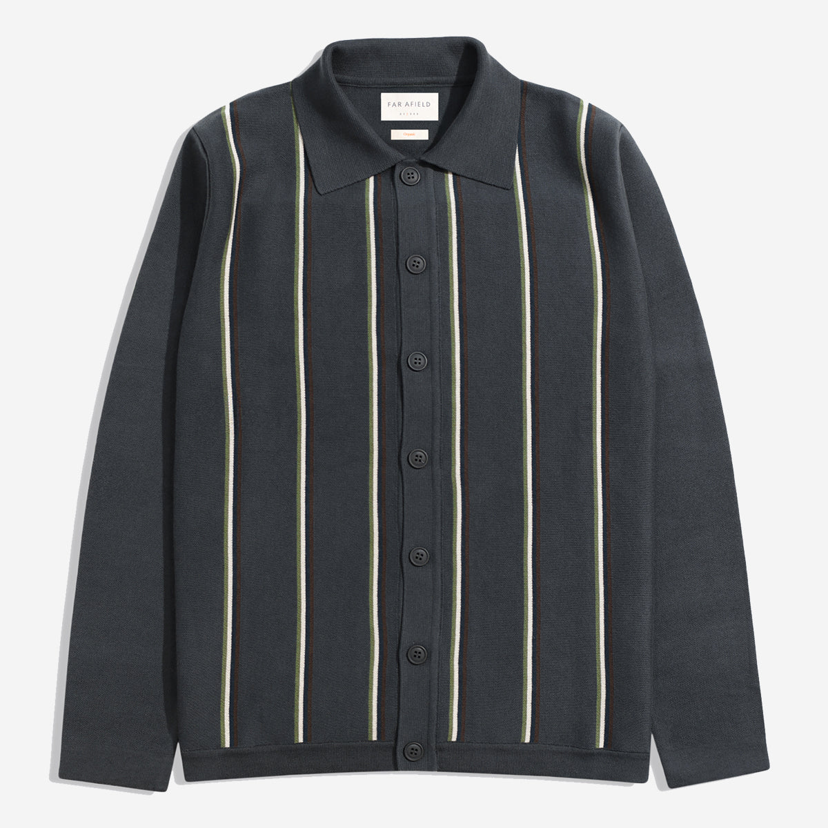 Zigger Kuki Stripe L/S Polo Cardigan - Grey/Multi Stripe