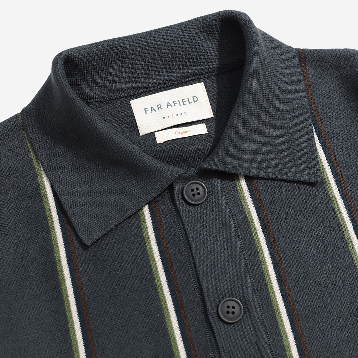 Zigger Kuki Stripe L/S Polo Cardigan - Grey/Multi Stripe
