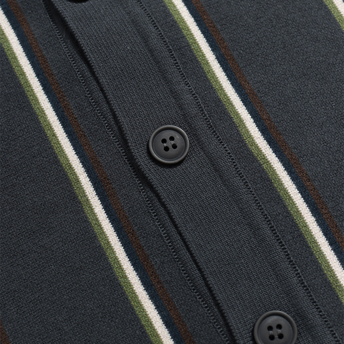 Zigger Kuki Stripe L/S Polo Cardigan - Grey/Multi Stripe
