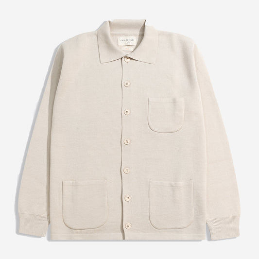 Station Organic Cotton Cardigan - Stone