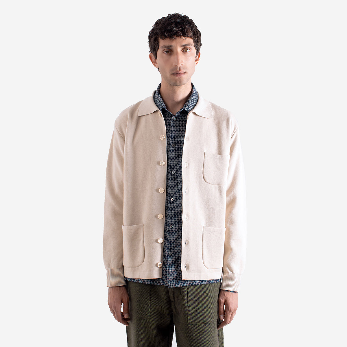 Station Organic Cotton Cardigan - Stone