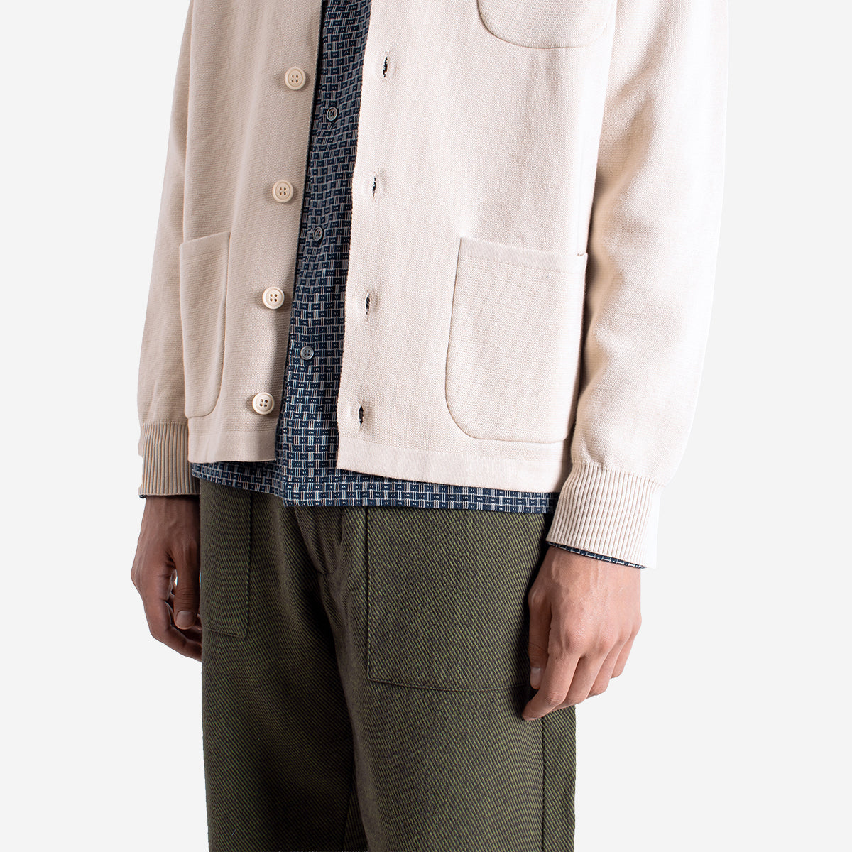Station Organic Cotton Cardigan - Stone