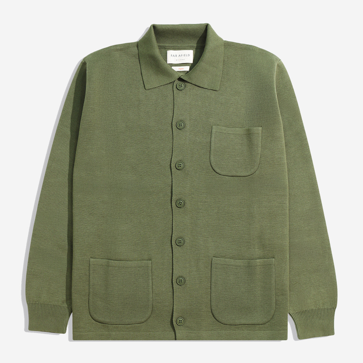 Station Organic Cotton Cardigan - Green