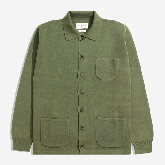 Station Organic Cotton Cardigan - Green