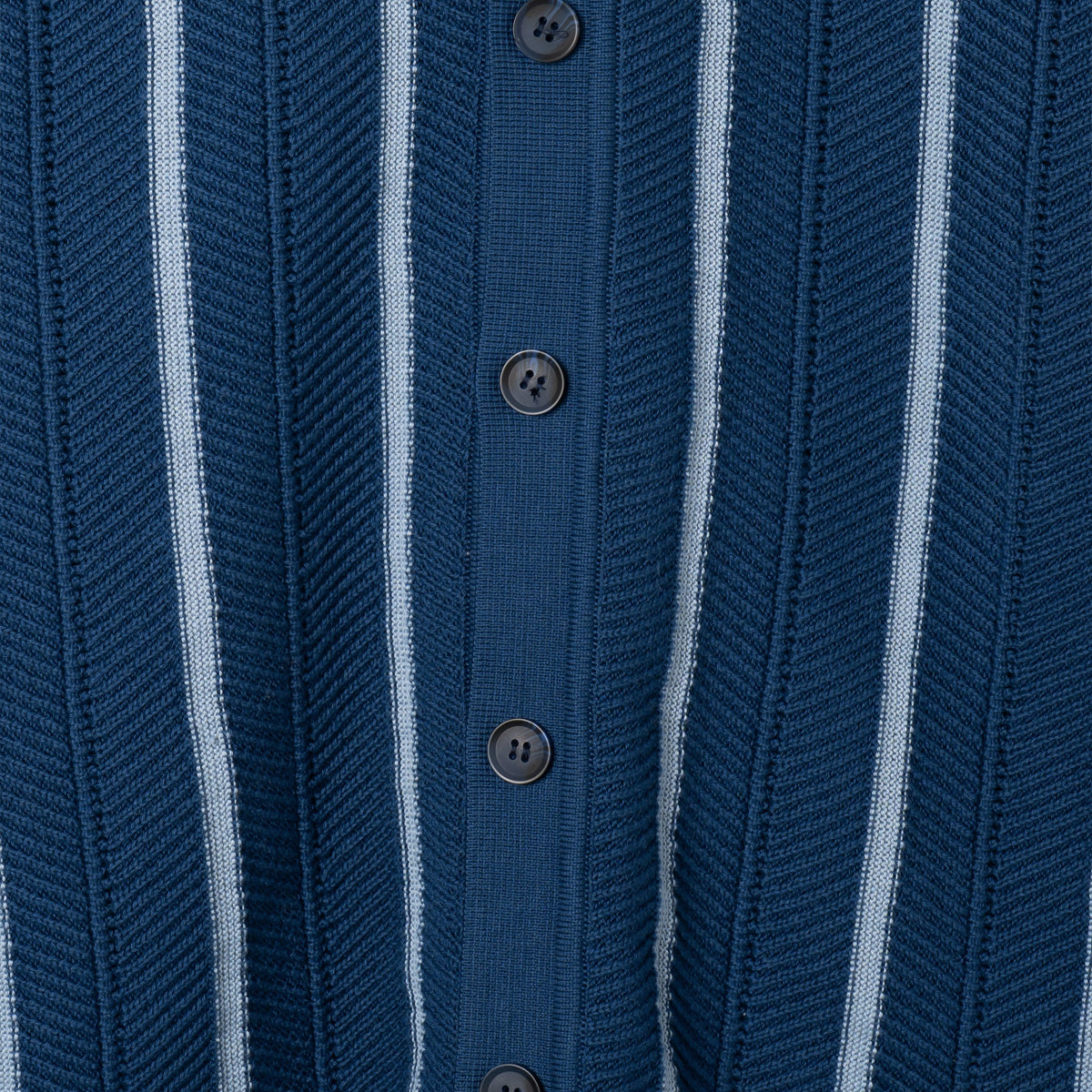 Zigger Herringbone Stripe Cardigan - Navy Blue