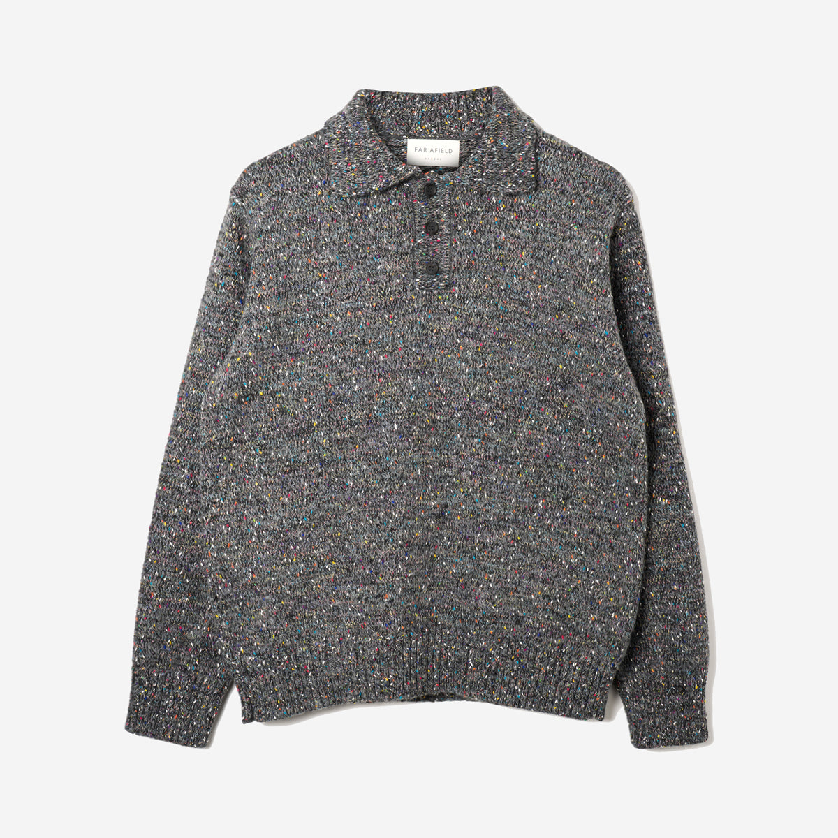 Kier Knitted Polo - Grey Multi-Fleck
