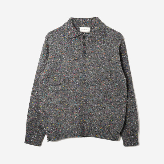 Kier Knitted Polo - Grey Multi-Fleck