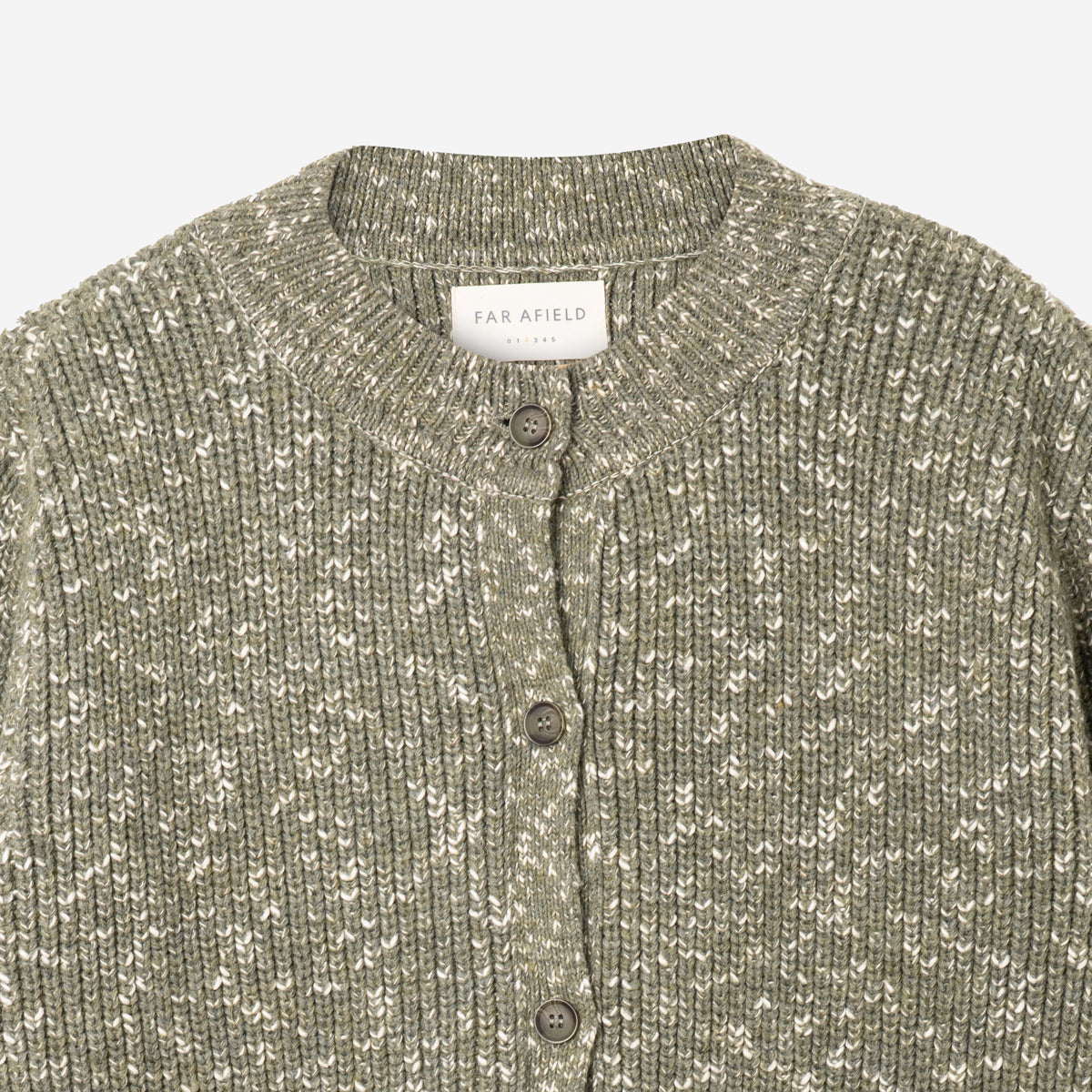 Albers Ribbed Knit Cardigan - Light Green Fleck