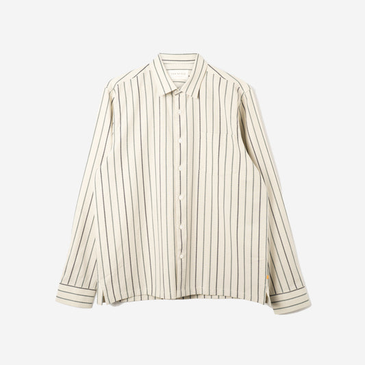Pennon Dobby Stripe Shirt - Stone Grey