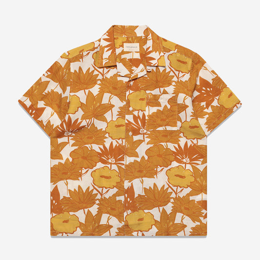 Selleck Flower Collage Vacation Shirt - Honey Gold
