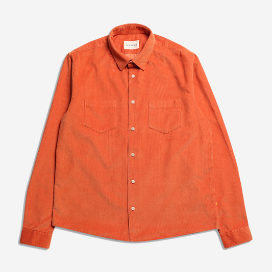 Classic Two Pocket Corduroy Shirt - Burnt Orange