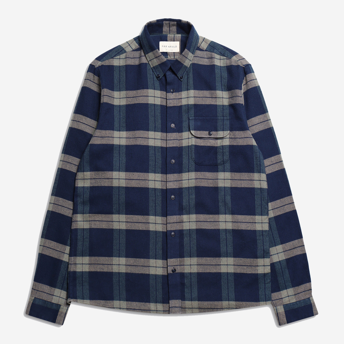 Larry Check Shirt - Navy Iris/Cornstalk