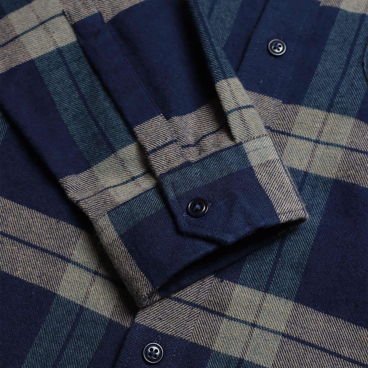 Larry Check Shirt - Navy Iris/Cornstalk