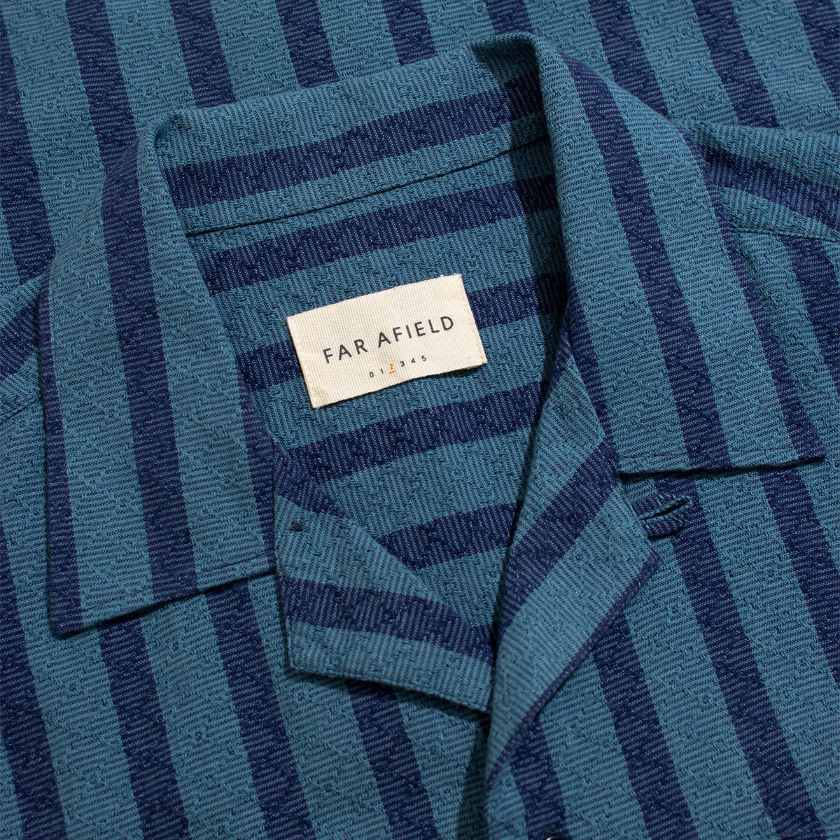 Selleck Dobby Stripe Vacation Shirt - Navy/Blue