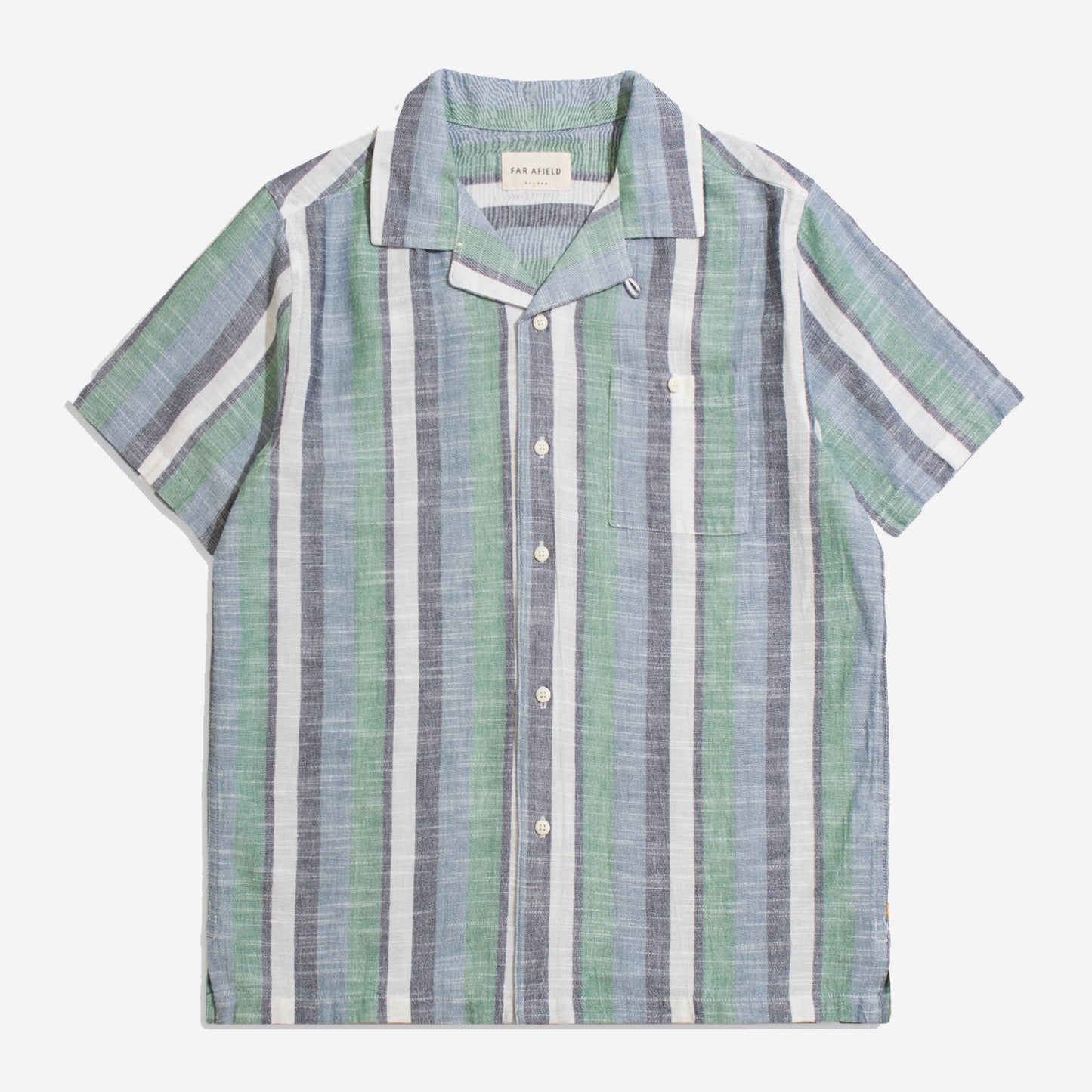 Selleck Slub Stripe Vacation Shirt - Blue/Green