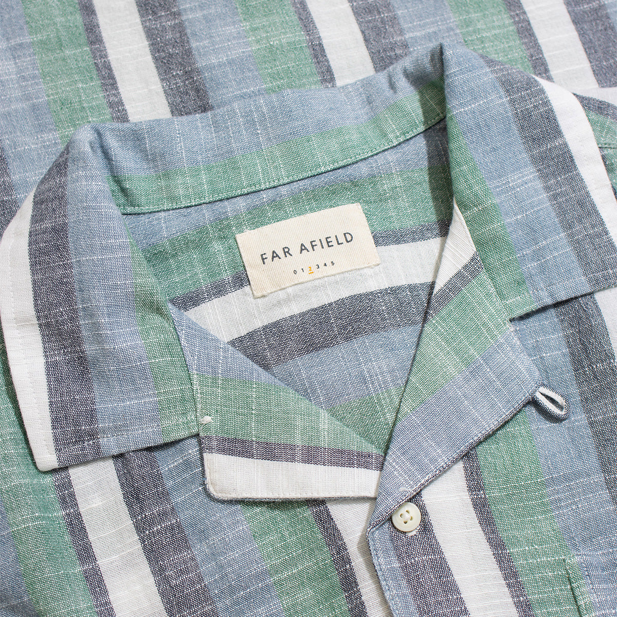 Selleck Slub Stripe Vacation Shirt - Blue/Green