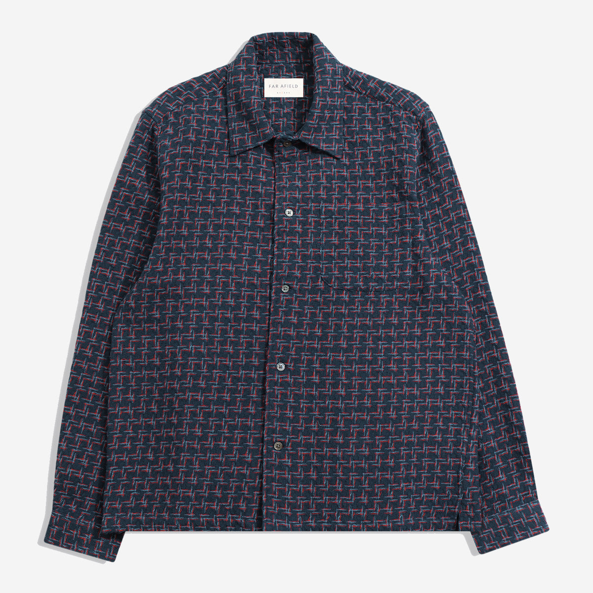 Busey Dobby Architect Shirt - Navy/Red/Blue