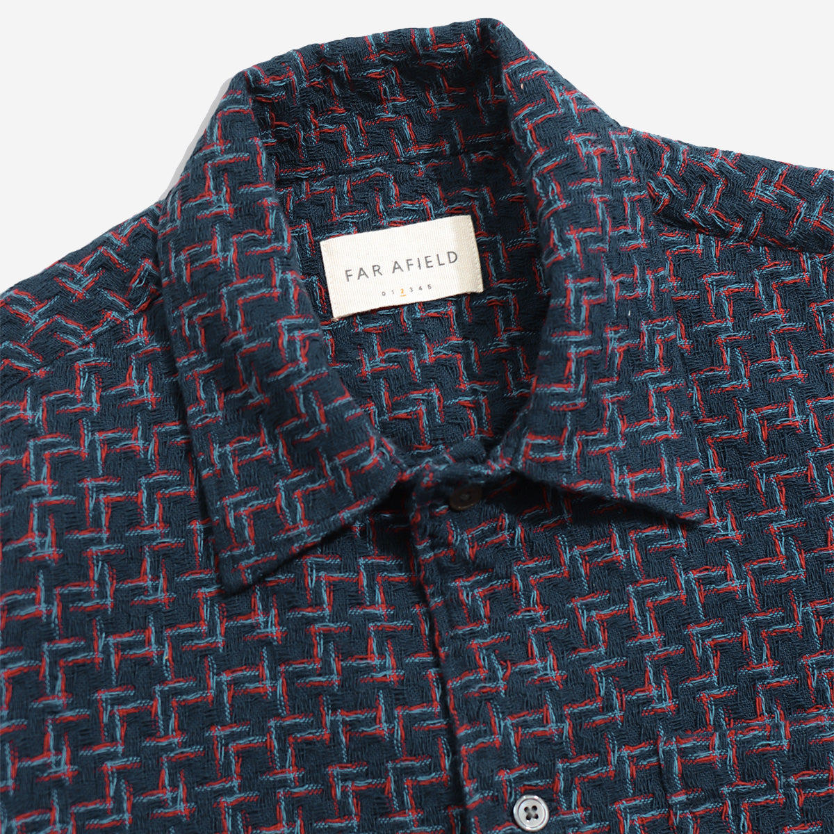 Busey Dobby Architect Shirt - Navy/Red/Blue