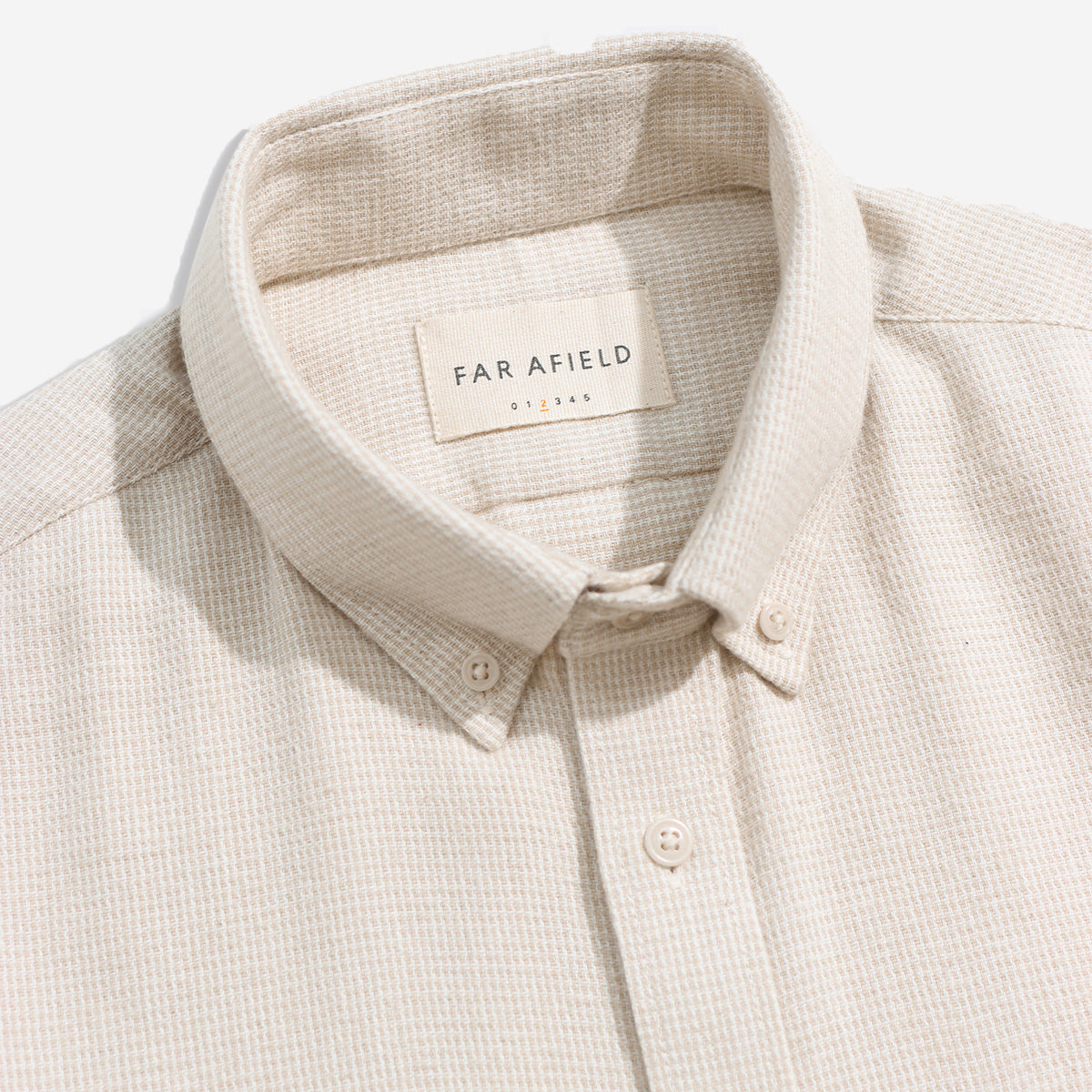 Mod Brushed Dobby Shirt - Stone/White