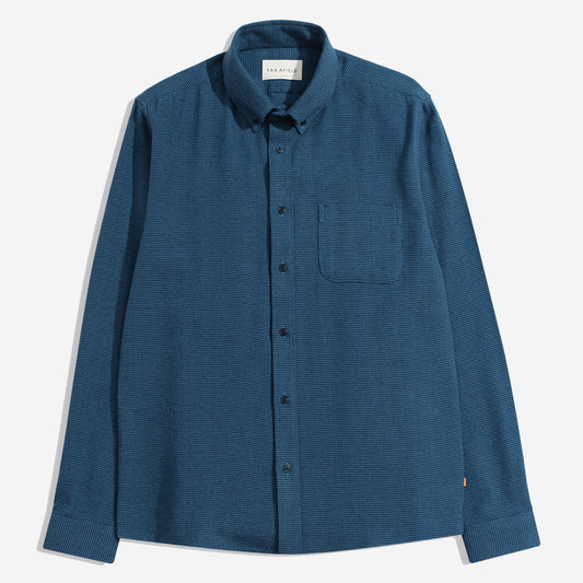 Mod Brushed Dobby Shirt - Navy/Blue