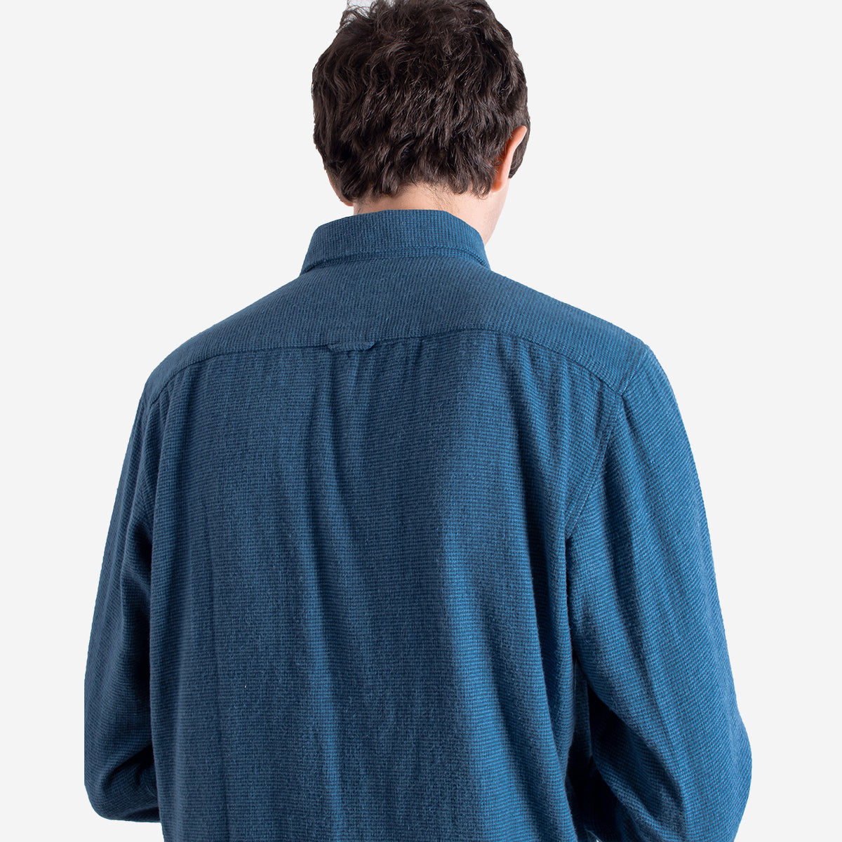 Mod Brushed Dobby Shirt - Navy/Blue