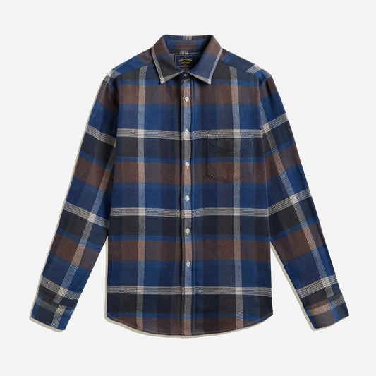 Alpino Plaid Flannel Shirt - Blue/Brown