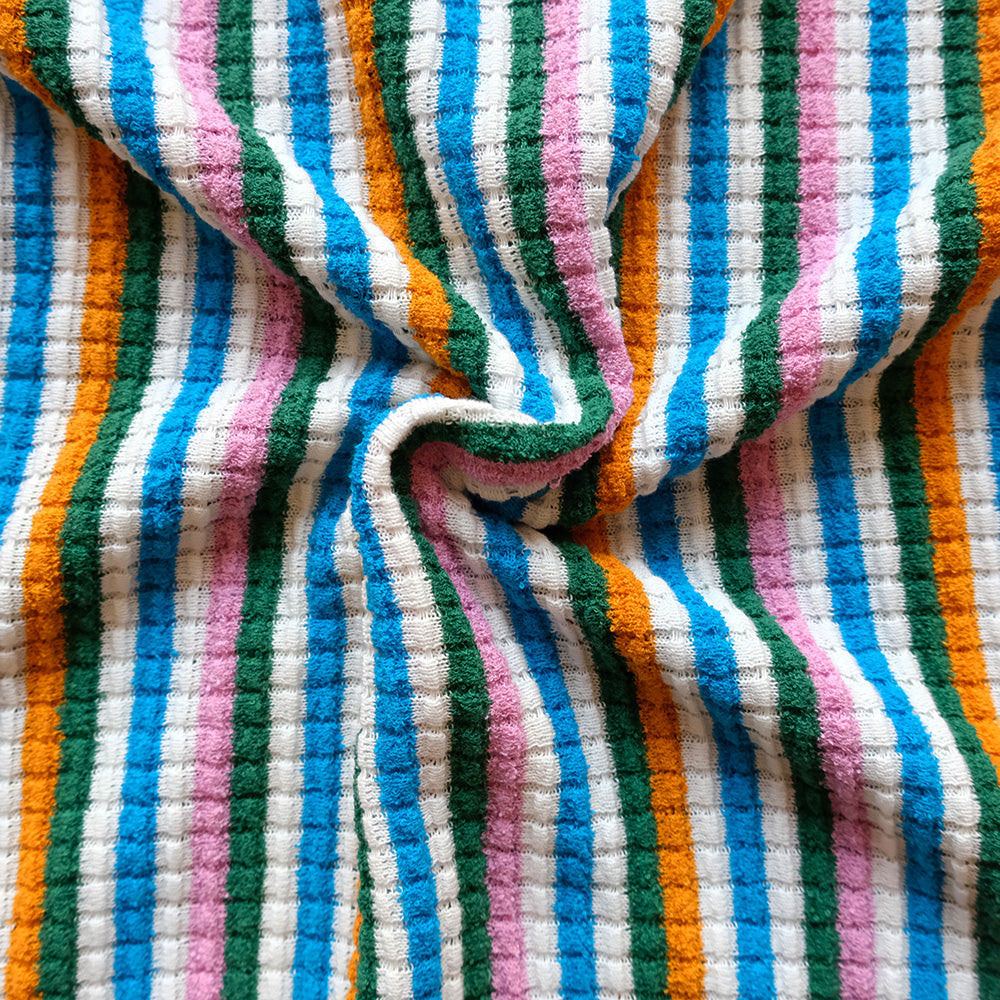 Angus Vertical Stripe Intarsia Knit Polo - Multicolour