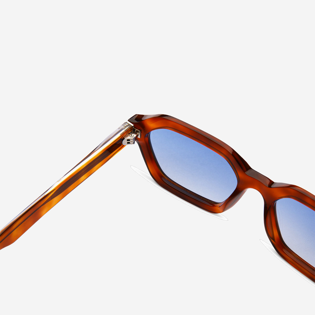 ANTHONY Hex Rectangle Sunglasses - Havana/Gradient Blue Reveal