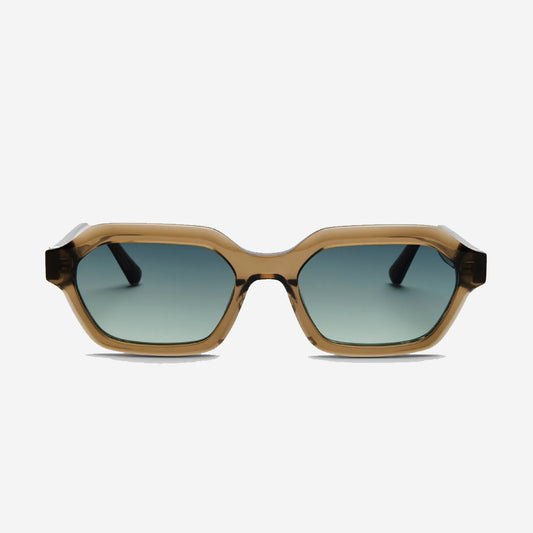 ANTHONY Hex Rectangle Sunglasses - Bottle/Green