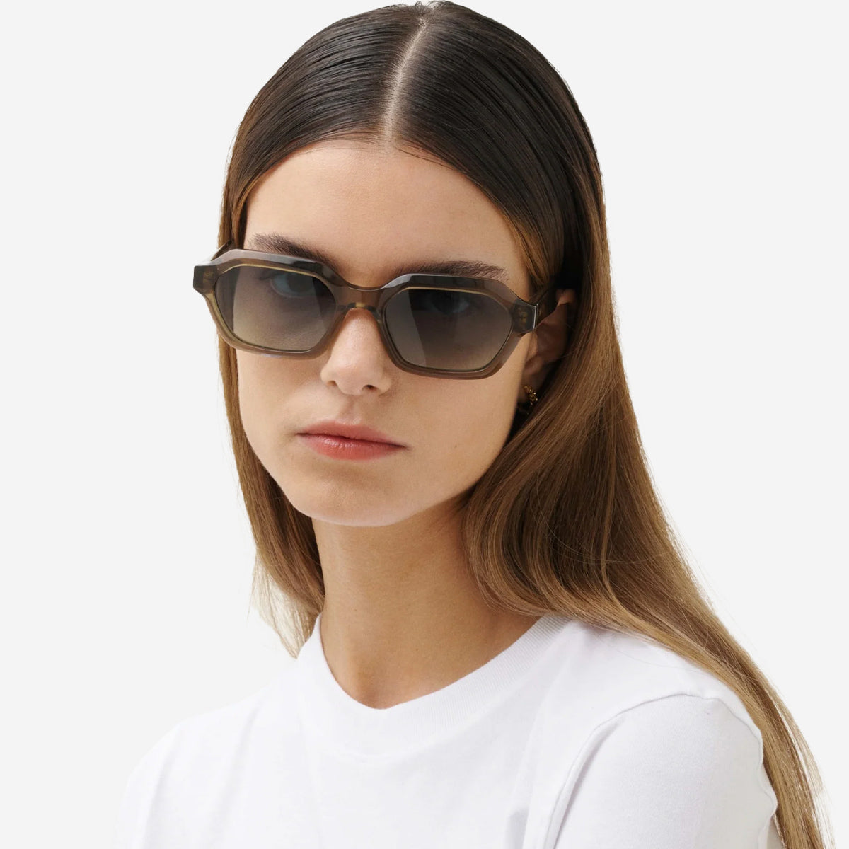 ANTHONY Hex Rectangle Sunglasses - Bottle/Green