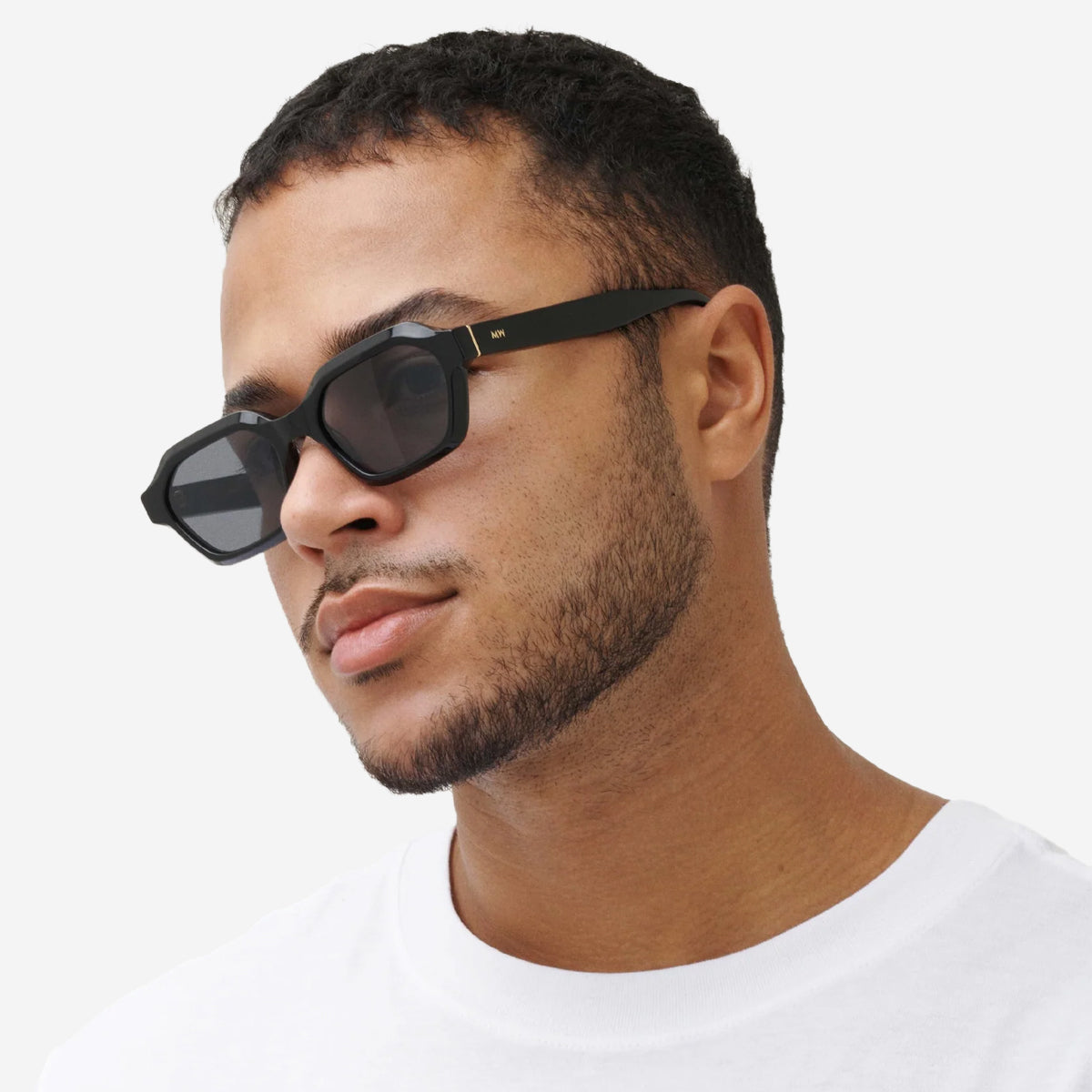 ANTHONY Hex Rectangle Sunglasses - Black/Grey Reveal