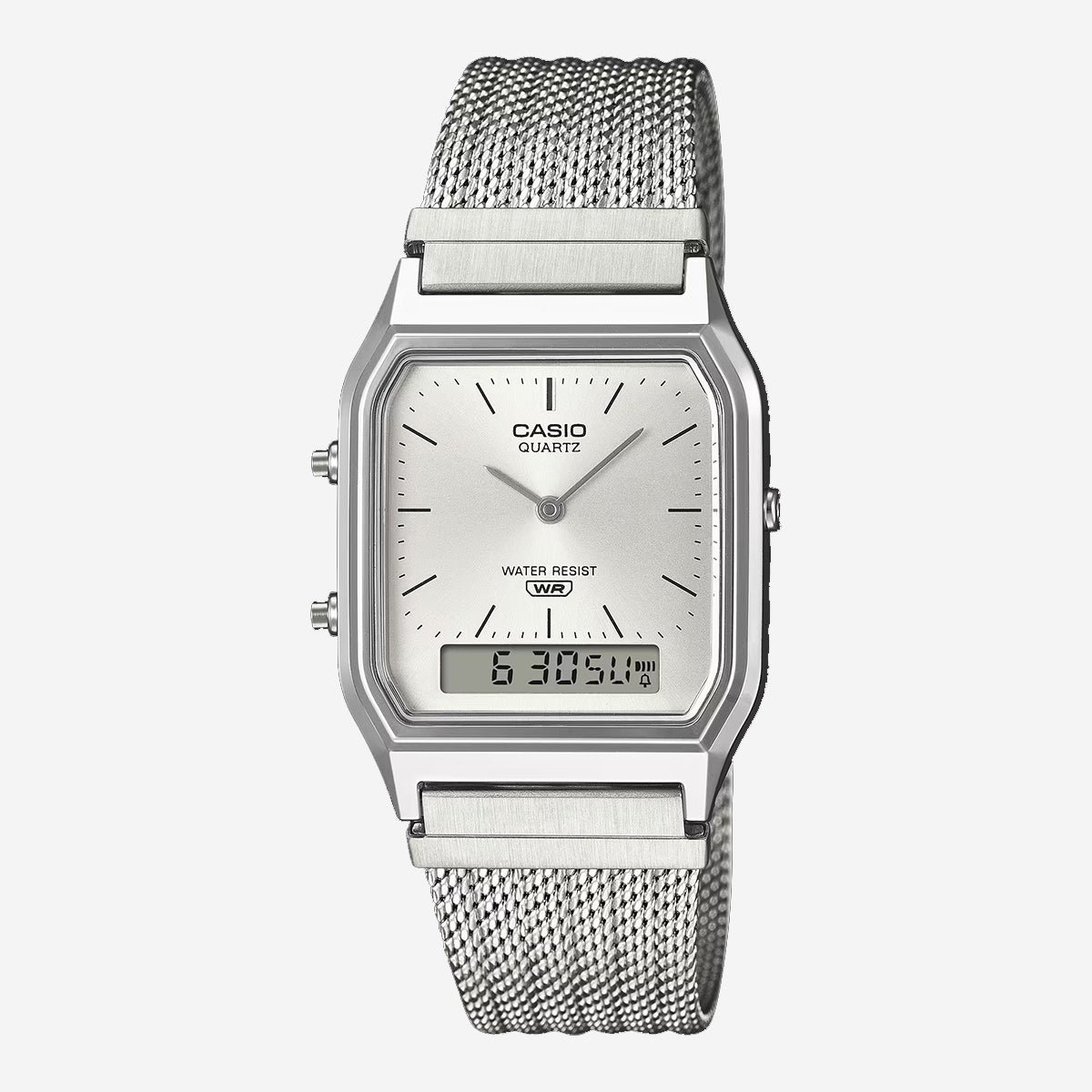 AQ-230EM-7A CASIO Vintage Watch - Stainless Mesh