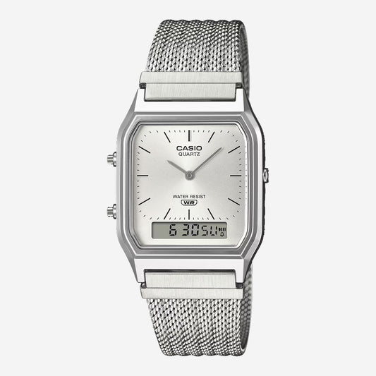 AQ-230EM-7A CASIO Vintage Watch - Stainless Mesh