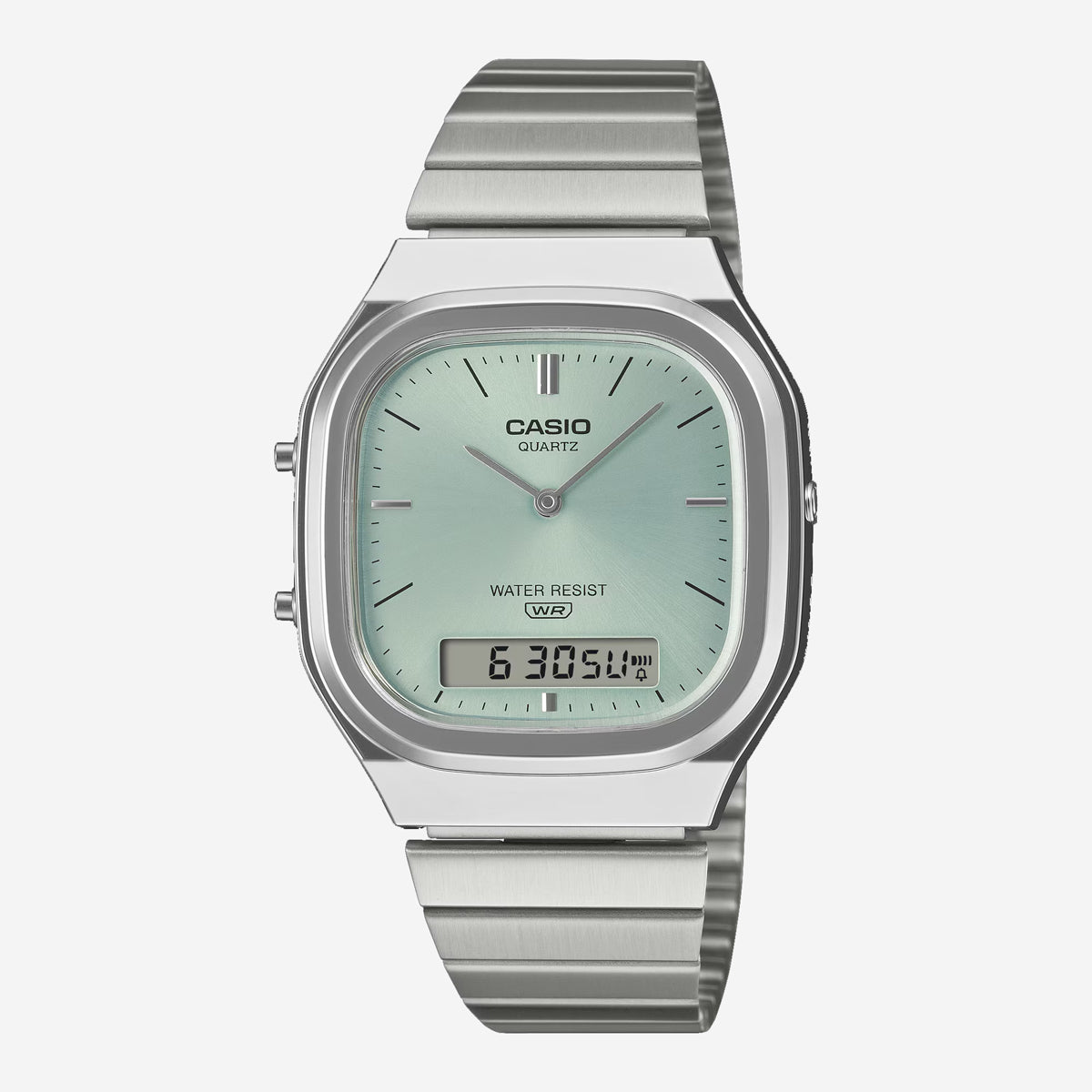 AQ-240E-2A CASIO Vintage Watch - Stainless/Light Aqua