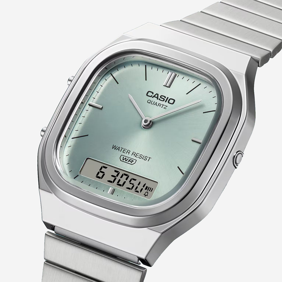 AQ-240E-2A CASIO Vintage Watch - Stainless/Light Aqua