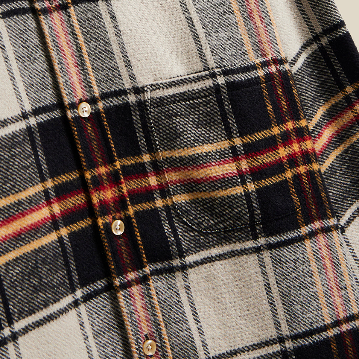 Arc Plaid Flannel Shirt - Black/White/Yellow