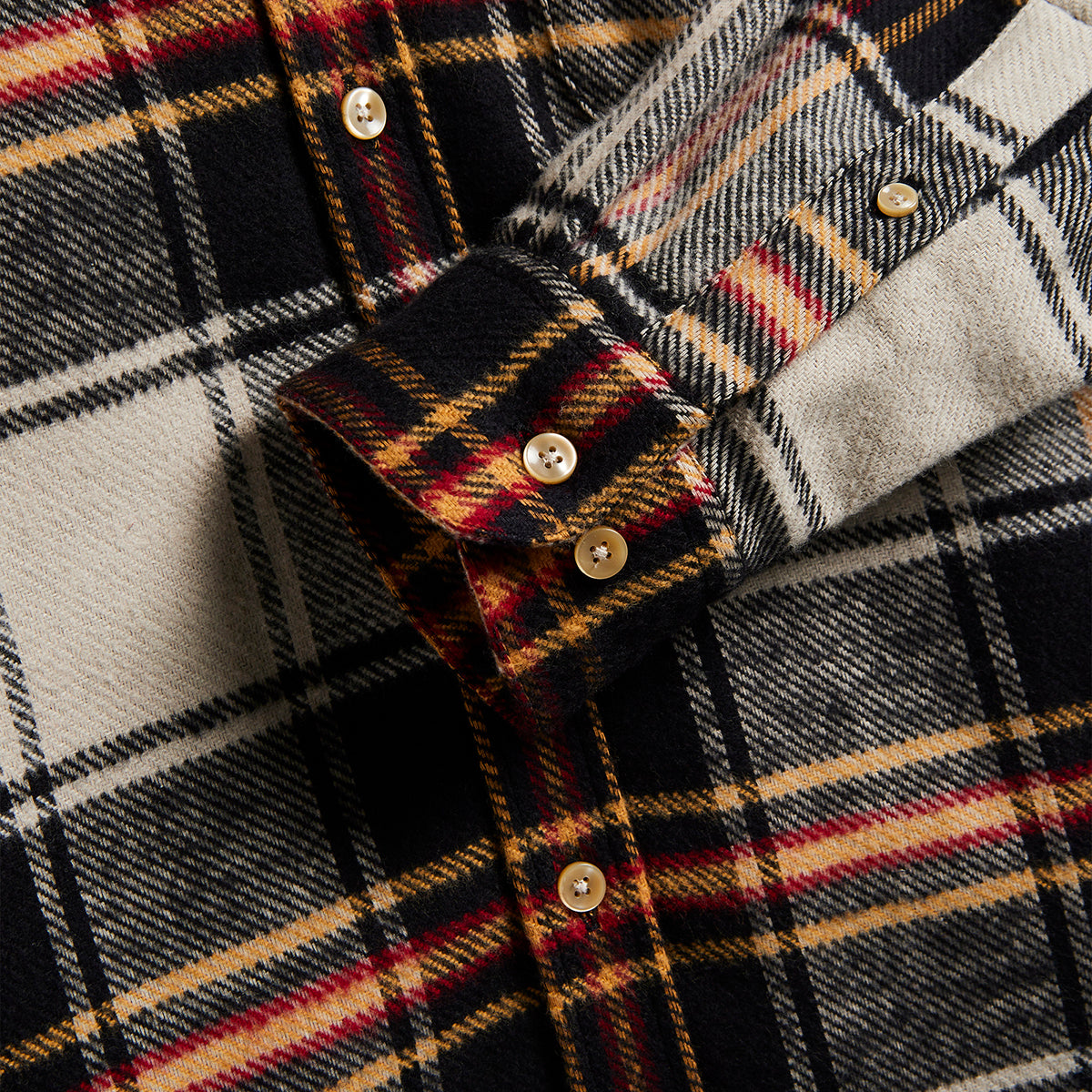 Arc Plaid Flannel Shirt - Black/White/Yellow