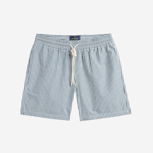 Atlantico Seersucker Easy Shorts  - Green Stripe