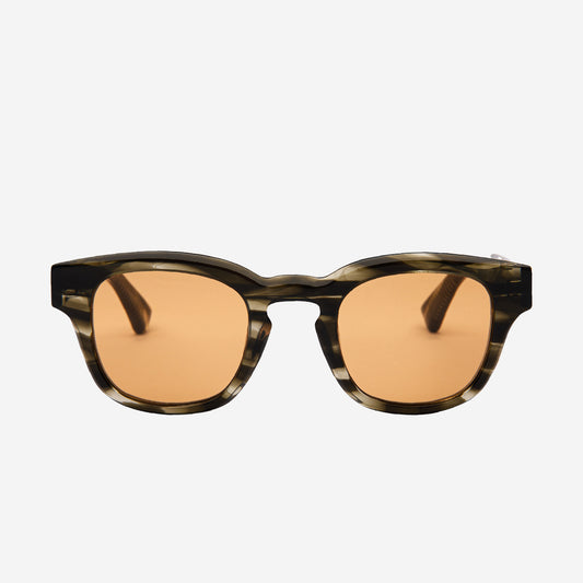 AUSTIN Round Sunglasses - Amber/Havana Green