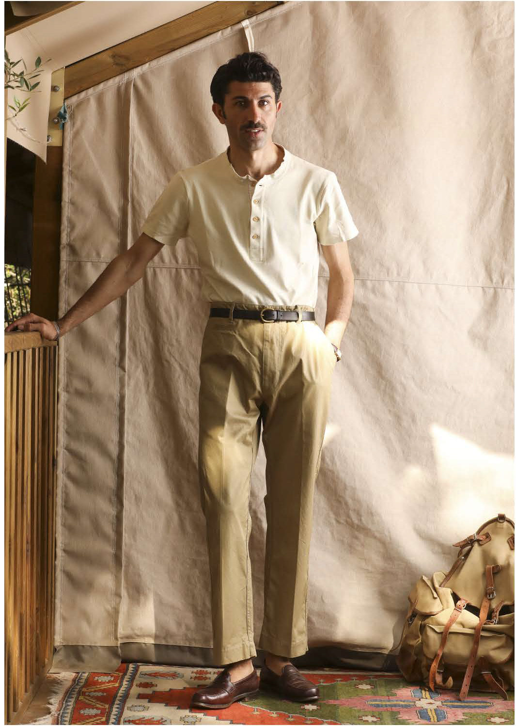 Axel Washed Gabardine Pant - Navy