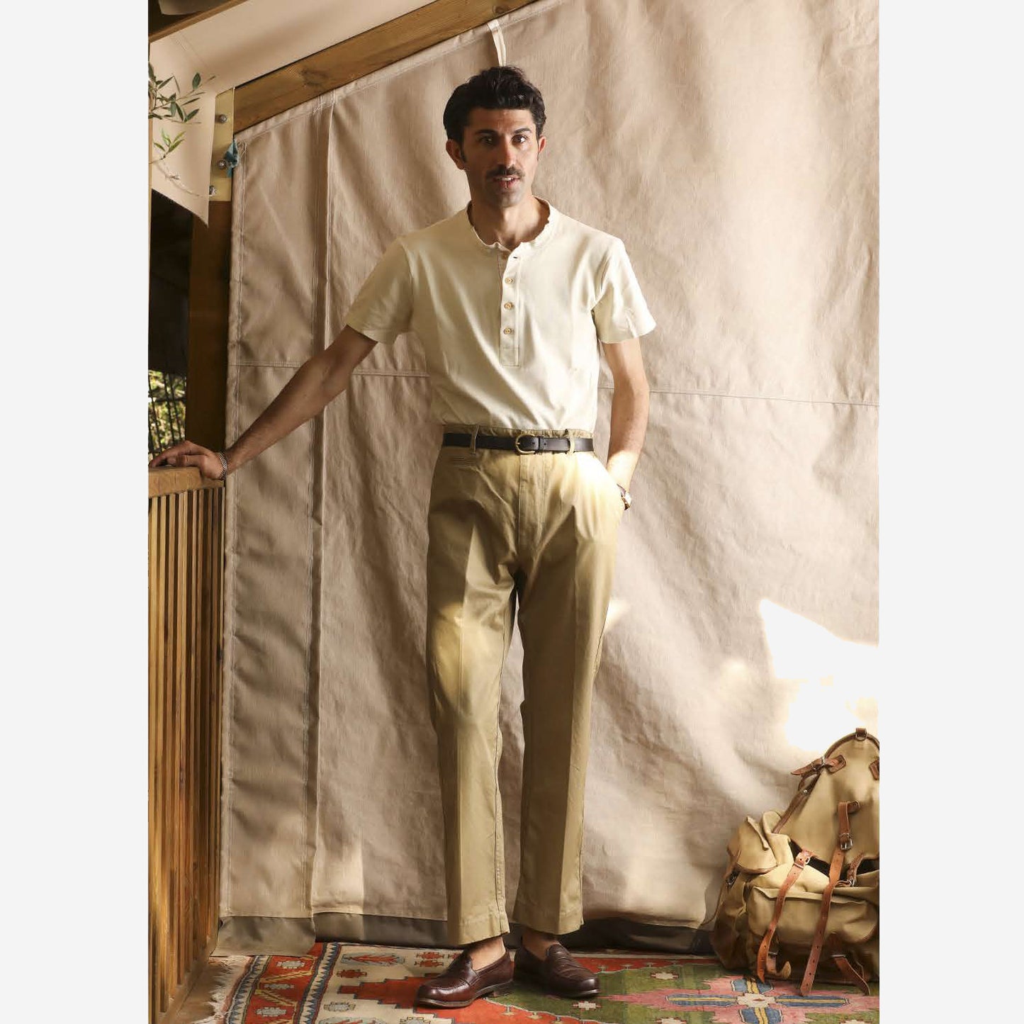 Axel Washed Gabardine Pant - Navy