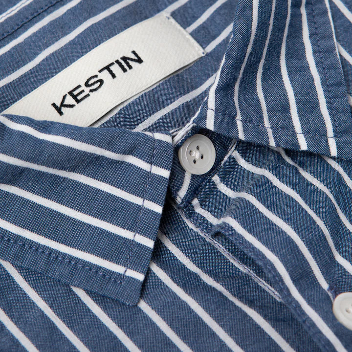 Aberlady Stripe Seersucker S/S Shirt - Blue/White