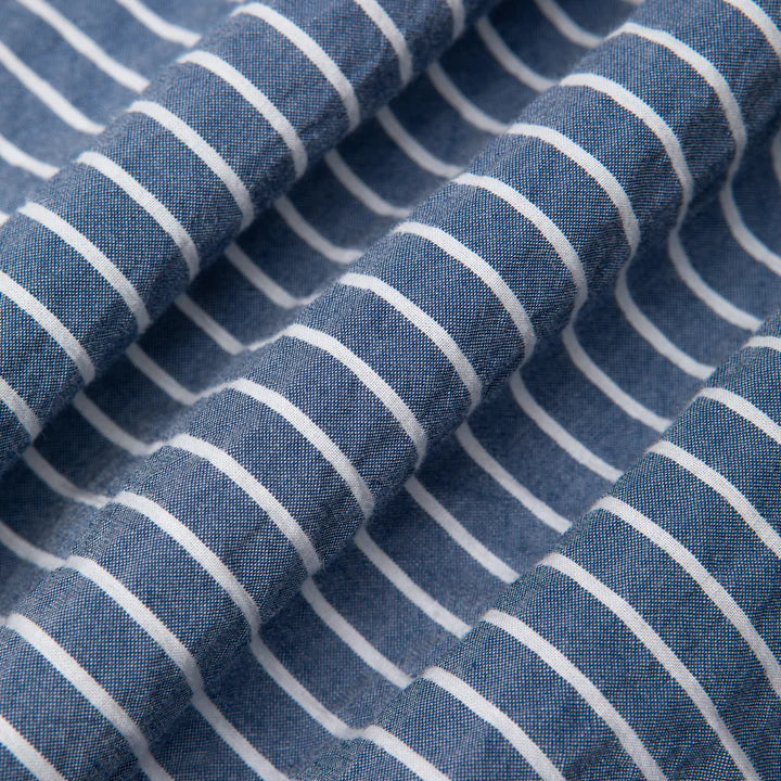 Aberlady Stripe Seersucker S/S Shirt - Blue/White