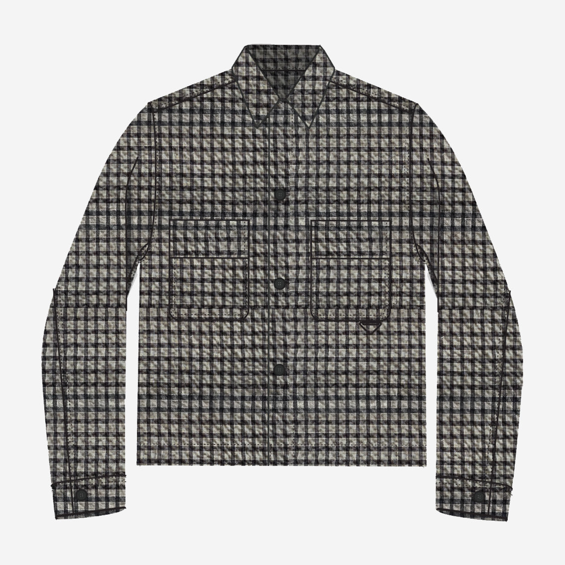 Air Seersucker Work Jacket - Stone Check