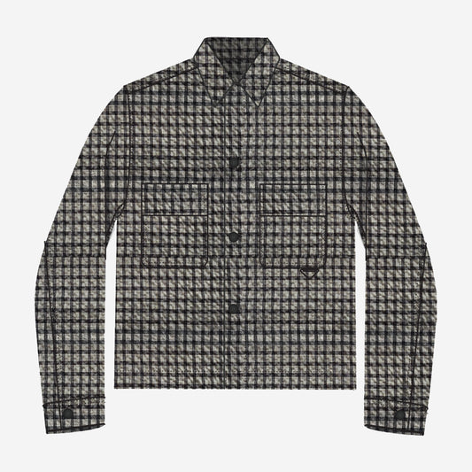 Air Seersucker Work Jacket - Stone Check