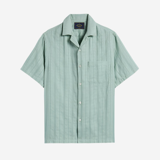 Almada Jacquard S/S Vacation Shirt - Light Green