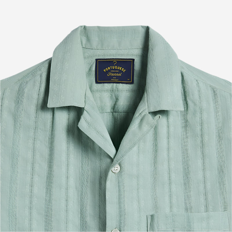 Almada Jacquard S/S Vacation Shirt - Light Green