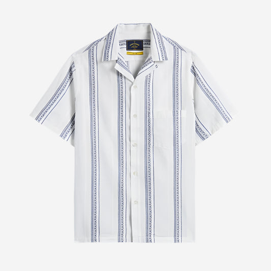 Alqueva Jacquard S/S Vacation Shirt - White/Blue