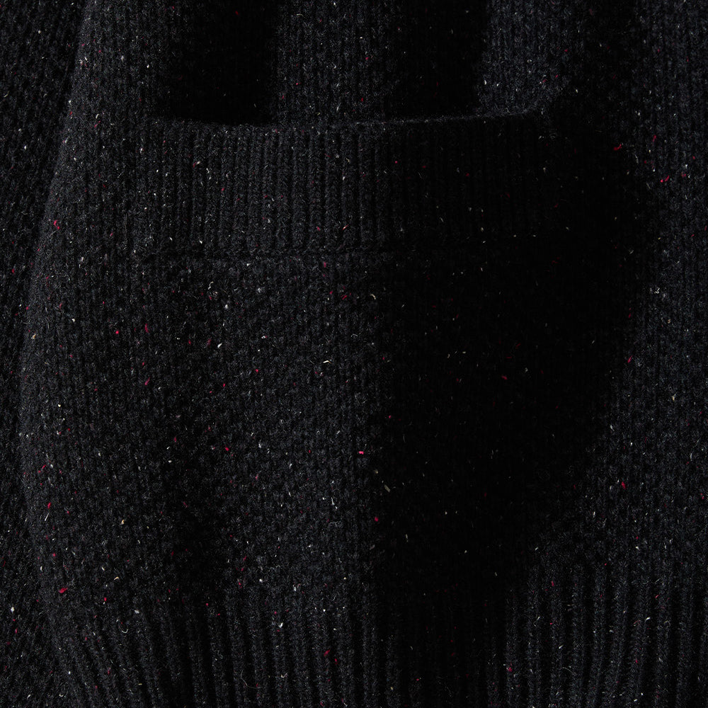 Horlisun - Annette Silk Wool Nep Zip Knit Cardigan - Black – Muddy